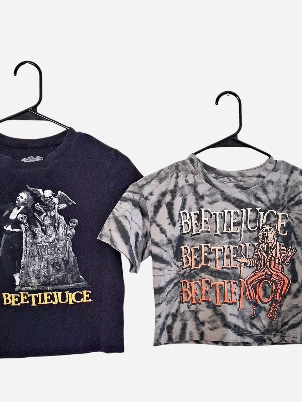 Beetlejuice Kids Tie-Dye Graphic Tee - Gray/Black